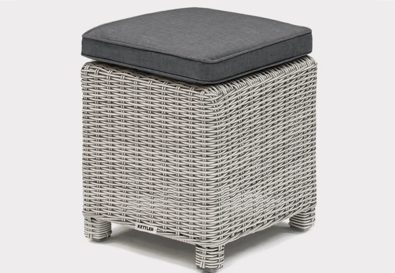 Image of Kettler Palma Stool in White Wash and Taupe