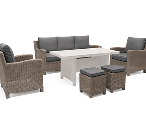 Image of Kettler Palma Sofa Seating in Rattan with Taupe Cushions - NO TABLE