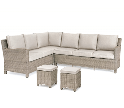 Image of Kettler Palma Right Hand Corner Sofa Set with Coffee Table - Oyster