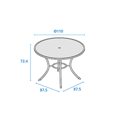 Extra image of Kettler Mesh Caredo / Siena 110cm Dining Table with Parasol Hole