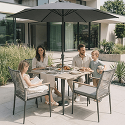 Extra image of Kettler Merano 4 Seat Dining Set with Parasol and Base