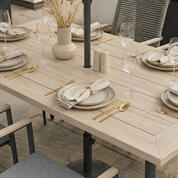 Extra image of Kettler Merano 6 Seat Dining Set with Parasol and Base