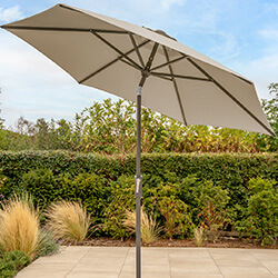 Image of Kettler 2.5m Wind-Up with Auto Tilt & Night Cover - Grey Frame / Stone Canopy