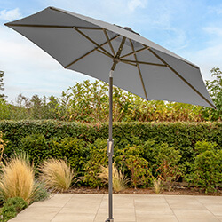 Image of Kettler 2.5m Wind-Up with Auto Tilt & Night Cover - Grey Frame / Slate Canopy