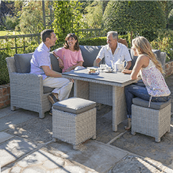 Extra image of Kettler Palma Mini Corner Casual Dining Set in White Wash / Taupe with Polywood Table