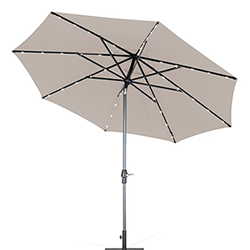 Extra image of Kettler 3.0m Wind up Parasol with Tilt, with Grey Frame and Stone Canopy and LEDs