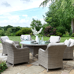 Image of Kettler Charlbury Signature  6 Seat Round Casual Dining Set with Lounge Chairs