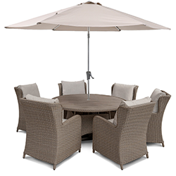 Extra image of Kettler Derwent 6 Seat Dining Set with Parasol