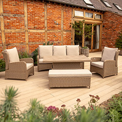 Image of Kettler Derwent Lounge Set with 3-Seat Reclining Sofa