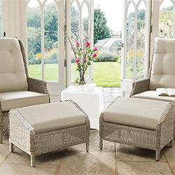 Small Image of Kettler Palma Recliner Duet Set with Footstools - Oyster & Stone  (no sidetable)