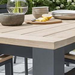 Extra image of Kettler Elba 6 Seat Dining Set in Teak/Grey with Signature Cushions