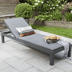 Small Image of Kettler Elba Lounger with Signature Cushions in Grey
