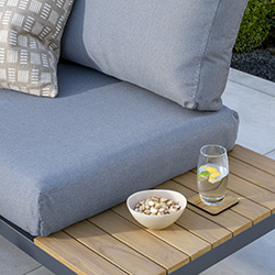 Extra image of Kettler Elba Low Corner Sofa Set with Signature Cushions in Anthracite / Teak