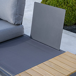 Extra image of Kettler Elba Low Corner Sofa Set with Signature Cushions in Anthracite / Teak