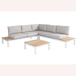 Extra image of Elba Low Lounge Corner Sofa Set in White