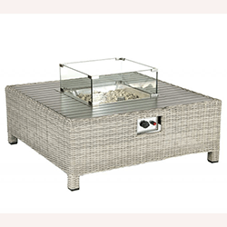 Small Image of Kettler Palma Low Fire Pit Table in White Wash