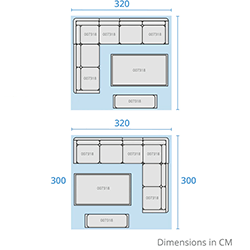 Extra image of Kettler Foxley Rectangular Corner Set with High/Low Eco Wood Table