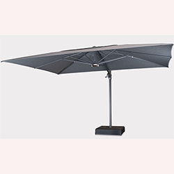 Small Image of Kettler 4x3m Free Arm Parasol - Grey frame / Slate Grey Canopy