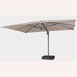 Small Image of Kettler 4x3m Free Arm Parasol - Grey frame / Stone Grey Canopy