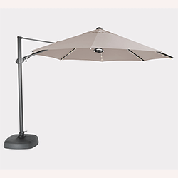 Small Image of Kettler 3.5m Free Arm Parasol with LEDs and Wireless Speaker in Grey/Stone