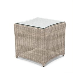 Small Image of Kettler Palma Glass Top Side Table 45cm x 45cm in Oyster