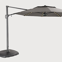 Image of Kettler 3.3m LED Free Arm Parasol with Bluetooth Speaker in Taupe