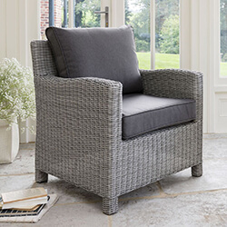 Extra image of Kettler Palma Weave Armchair - White Wash & Taupe