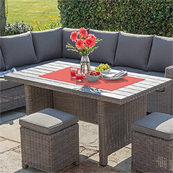 Image of Kettler Palma Corner Polywood Topped Table in Rattan