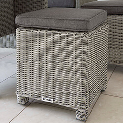Small Image of Kettler Palma Stool in White Wash and Taupe