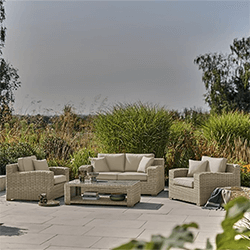 Small Image of Kettler Palma Luxe 2 Seat Sofa Set in Oyster and Stone