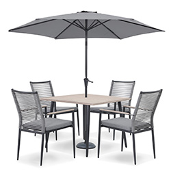 Extra image of Kettler Merano 4 Seat Dining Set with Parasol and Base