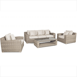 Small Image of Kettler Palma Luxe 3 Seat Sofa Set in Oyster and Stone