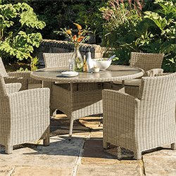 Small Image of Kettler Palma 6 Seater Dining Set with Lazy Susan in Oyster & Stone