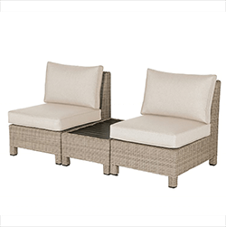 Extra image of Kettler Palma Low Companion Set - Oyster with Stone cushions