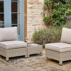 Small Image of Kettler Palma Low Companion Set - Oyster with Stone cushions