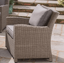 Small Image of Kettler Palma Weave Lounge Armchair - Rattan & Taupe