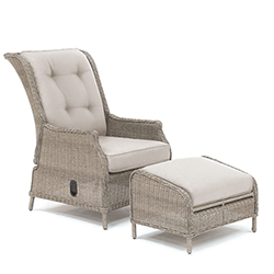 Small Image of Kettler Palma Recliner Duet Set with Footstools - Oyster & Stone  (no sidetable)