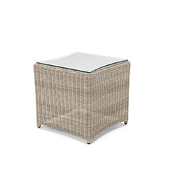 Small Image of Kettler Palma Glass Topped Side Table - Oyster