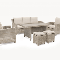 Small Image of Kettler Palma Sofa Set with Glass Top Table, in Oyster and Stone