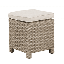 Small Image of Kettler Palma Signature Stool with Cushion in Oyster