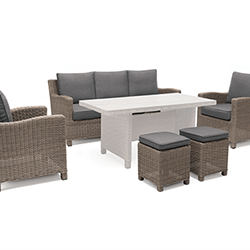 Small Image of Kettler Palma Sofa Seating in Rattan with Taupe Cushions - NO TABLE