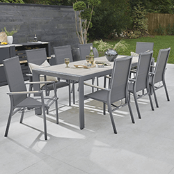 Image of Kettler Surf Active 8 Seater Rectangular Dining Set in Iron Grey