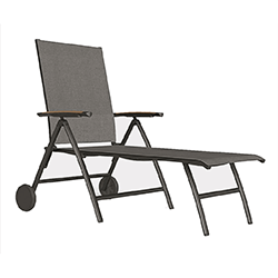 Small Image of Kettler Surf Active Folding Lounger in Iron Grey