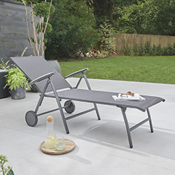 Extra image of Kettler Surf Active Folding Lounger in Iron Grey