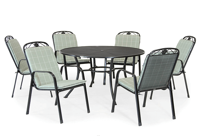 Image of Kettler Siena 6 Seat Dining Set - Sage - NO PARASOL
