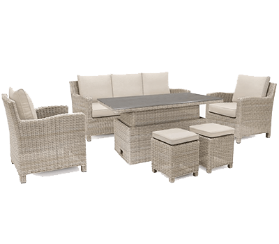 Image of Kettler Palma Sofa Set with Height Adjustable Table in Oyster