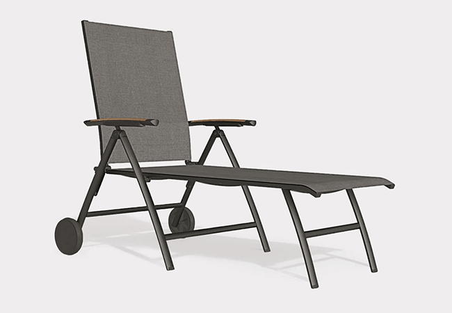 Image of Kettler Surf Active Folding Lounger in Iron Grey