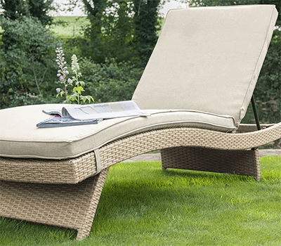 Image of Kettler Palma Universal Weave Lounger - Oyster & Stone