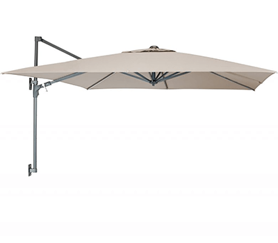 Image of Kettler 2.5m Wall Mounted Free Arm Parasol Grey Frame / Stone Canopy