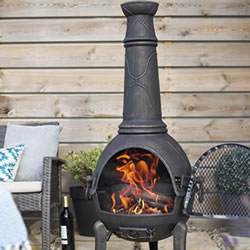 Extra image of Sierra Bronze Jumbo Cast Iron Chiminea Fireplace with Grill